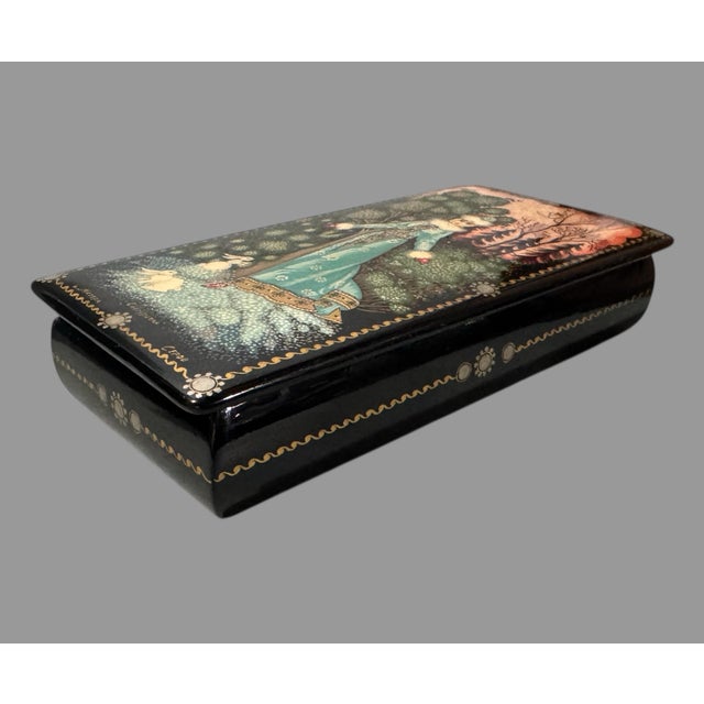 Vintage Hand Painted Russian Lacquer Miniature Keepsake Box Snow Maiden I used google image to identify this box and...