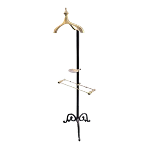 Vintage Mens European Brass Iron Hanger Cup Valet Clothing Rack