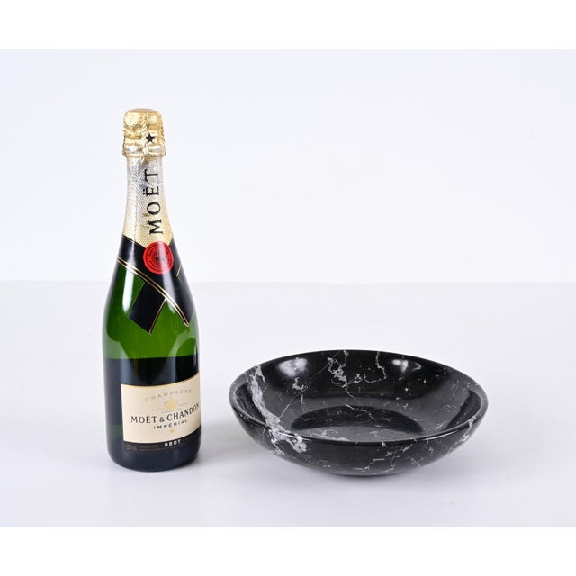 Mid-Century Italian Black Marble with White Grains Round Bowl, 1950s For Sale - Image 18 of 18