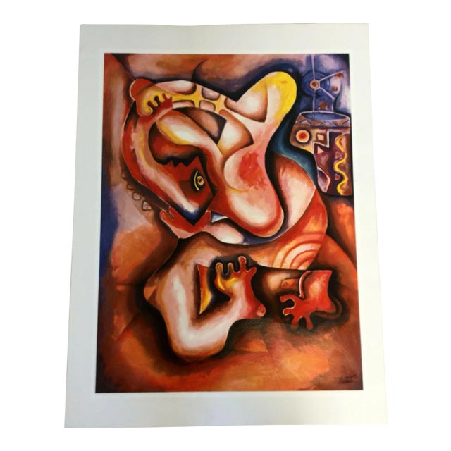 Contemporary Modernist Unframed Crawling in Doubt Alexandra Nechita Serigraph For Sale