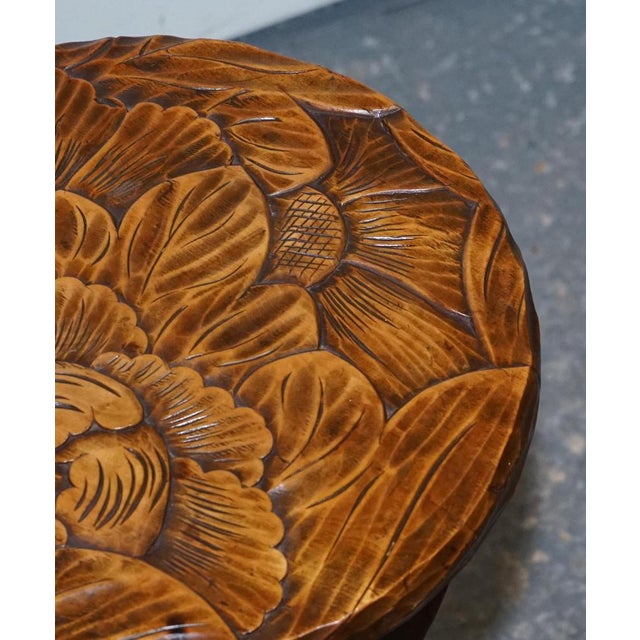 Hand-Carved Side Table from Liberty's London, 19th Century For Sale - Image 3 of 11