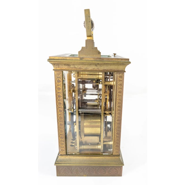 19th Century French Gilt Bronze Carriage Clock With Repeater For Sale - Image 4 of 13