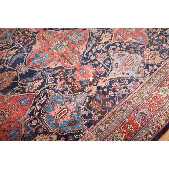 Antique Zabihi Collection Large Scale Worn Persian Bidjar Rug For Sale - Image 12 of 12