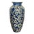 1960s Porcelain Blue and White Raised Texture Vase, Asian For Sale