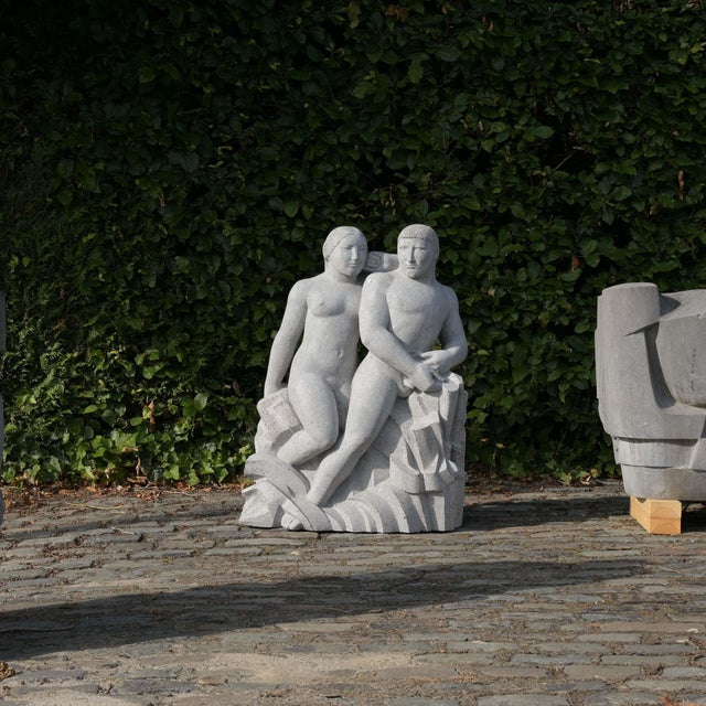 This blue stone statue is made by the Belgian artist Jan Keustermans. The sculpture is signed and dated. It is a unique...