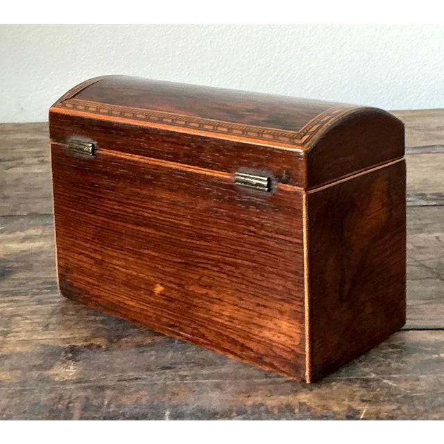 Vintage Boho Marquetry Treasure Trunk Box For Sale - Image 4 of 8