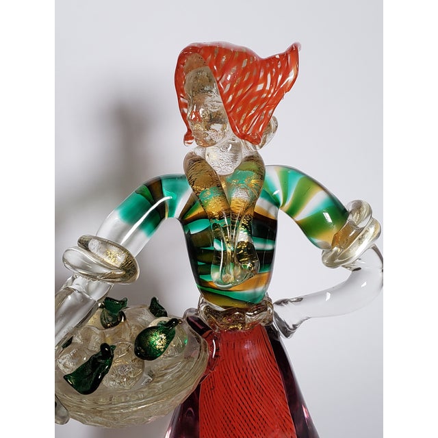 Gold 1950s Salviati Murano Glass Figure of a Woman For Sale - Image 8 of 18