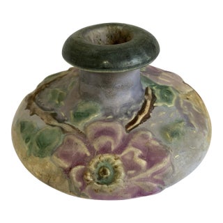 1920s Weller Silvertone Art Pottery Candle Holder For Sale