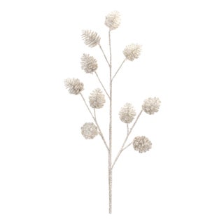 GlitteredSilver Pinecone Spray (Set of 6) For Sale