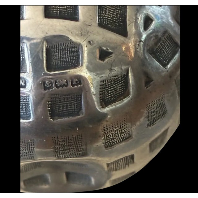 Antique, British, Silver Sterling "Mesh" Golf Ball Ashtray / Catchall 1929 Sterling mesh golf ball ashtray and matchstick...