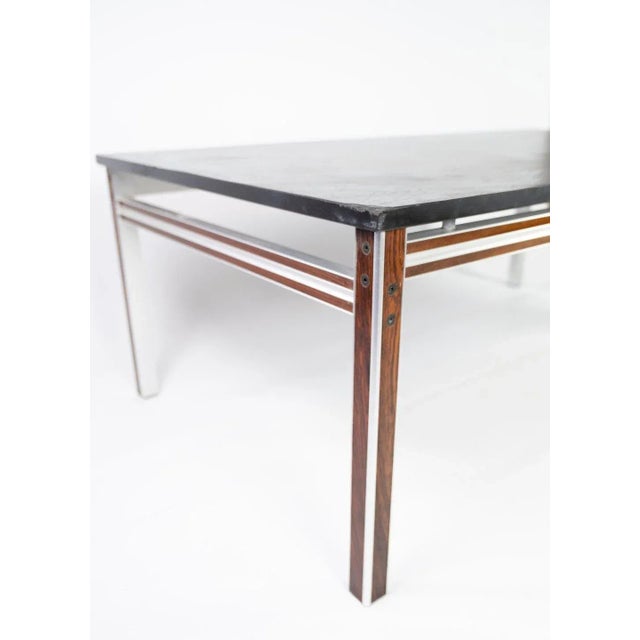 Danish Coffee Table with Black Plate and Rosewood Frame For Sale - Image 4 of 10