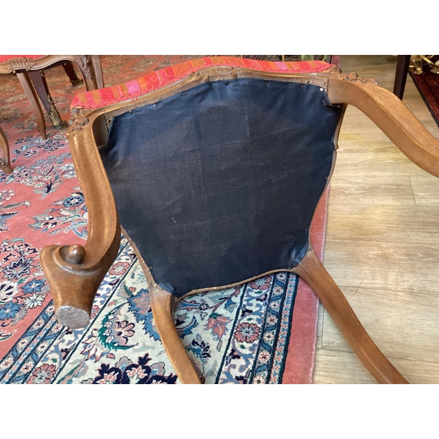 1950s French Louis XV Style Walnut Side Chairs - Pair For Sale - Image 11 of 12