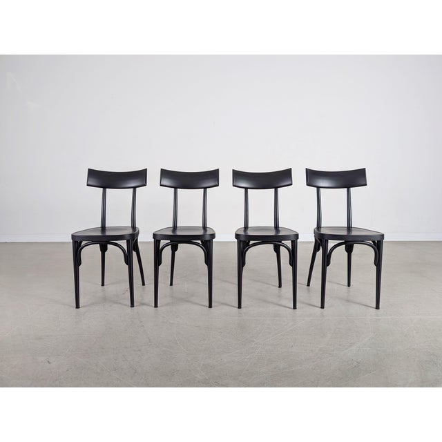 Beautiful and extremely rare set of four chairs by Gebrüder Thonet Vienna. Designed in 1994 by Herman Czech, the chairs...