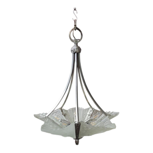 Antique Art Deco Frosted Glass Chandelier