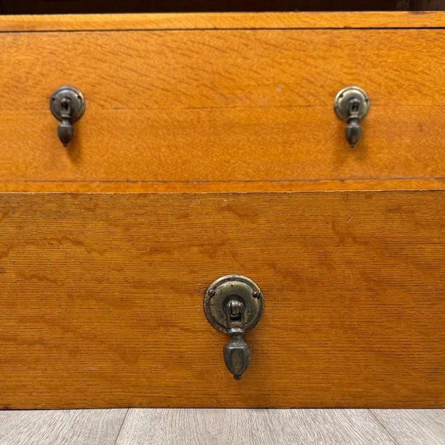 Antique Early 20th Century English Edwardian Oak Chest of Drawers For Sale - Image 6 of 12