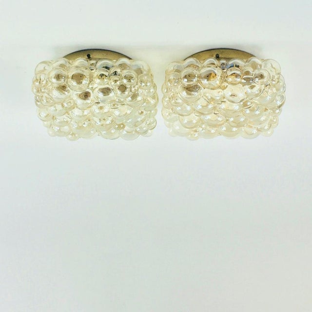 1970s Mid-Century Modern Amber Bubble Glass Wall Lights by Helena Tynell for Limburg, Germany, 1970s, Set of 2 For Sale - Image 5 of 12