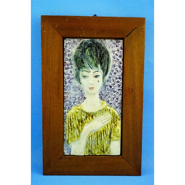 Vintage Ceramic Tile Plaque, 1950s For Sale - Image 11 of 11