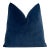 Indigo Blue 20x20 Velvet Throw Pillow With Feather Down Insert For Sale