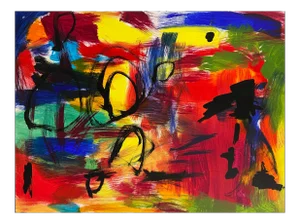 'Abstract, Scarlet and Spring Green', American School