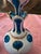 Antique Moser Bohemian Glass Overlay Pr Aquamarine Bottles For Sale - Image 4 of 14