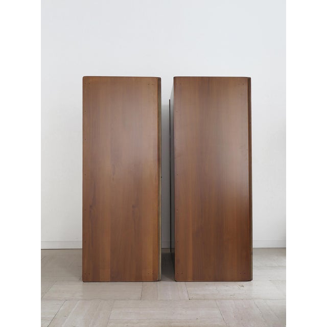 Wooden and Leather Wardrobes by Afra & Tobia Scarpa for Maxalto, Italy, 1970s, Set of 2 For Sale - Image 6 of 18