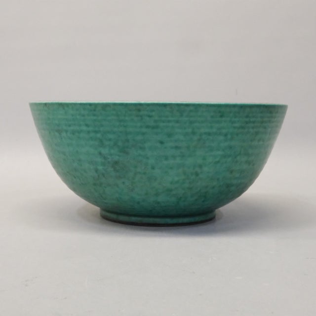 Gustavsberg Bowl in Ceramic and Silver Argenta by Wilhelm Kåge for Gustavsberg, Sweden, 1940s For Sale - Image 4 of 6