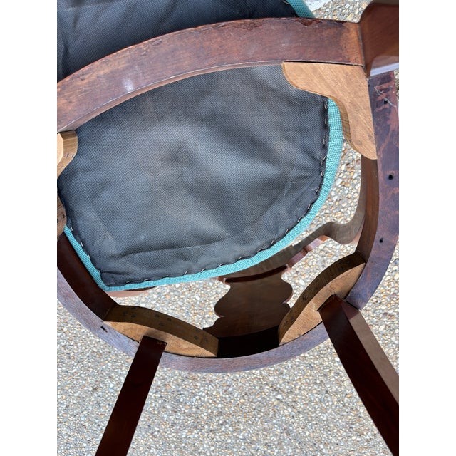 Coffee Early 20th Century or Late Nineteenth American Empire Gondola Chairs With Needlepoint Slip Seats, a Set of Four For Sale - Image 8 of 11