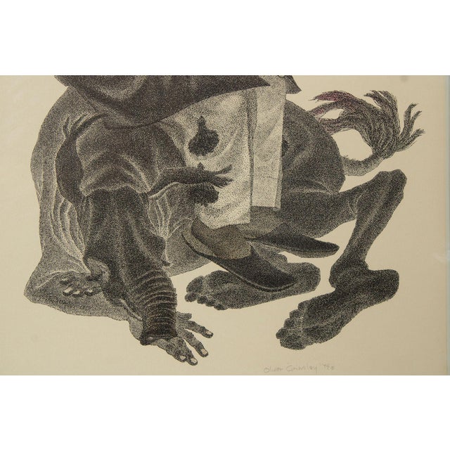 Oliver Grimley Whimsical Clown Pen and Ink Drawing For Sale - Image 11 of 12