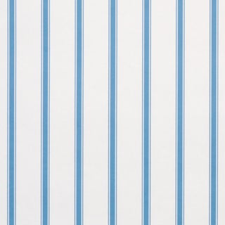 Sample - Schumacher Westerly Stripe Wallcovering In Blue For Sale