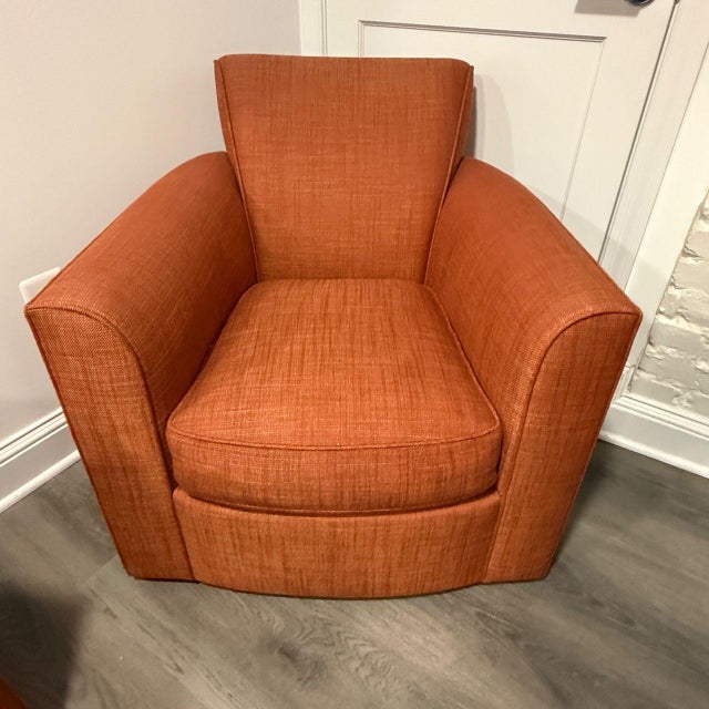 Contemporary Pair Donghia Swivel Chairs For Sale - Image 3 of 6