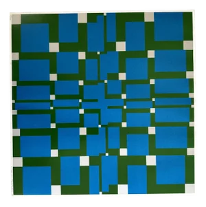 Max Hermann Mahlmann, Composition Trilogy Blue, Silkscreen Print
