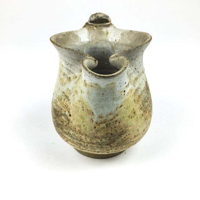Vintage Studio Pottery Glazed Pottery Pitcher For Sale - Image 4 of 13