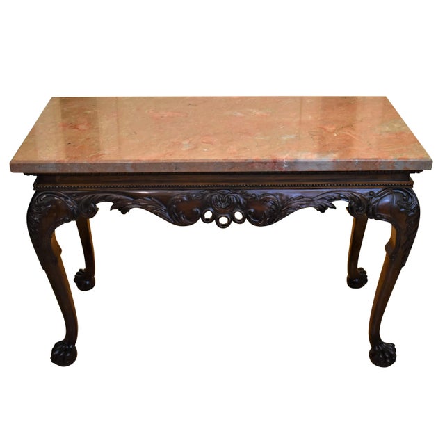 19th Century Irish Chippendale Style Mahogany Accent Console Table For Sale - Image 9 of 9