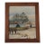 Vintage Original Cottage Oil Painting: Framed Winter Landscape Art For Sale