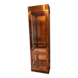 Vintage 1970s MasterCraft-like Brass and Glass Vitrine Display Cabinet