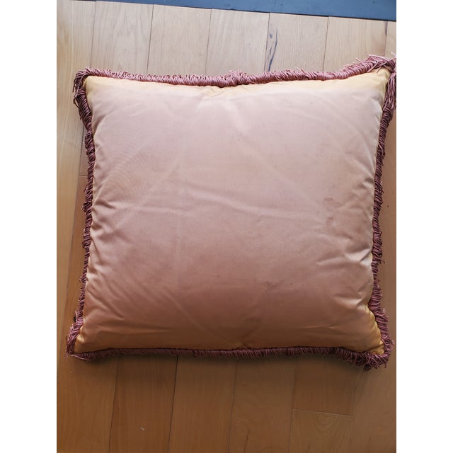 Chinoiserie 18th Century Antique French Silk Chinoiserie Floral Petit Point Pillow For Sale - Image 3 of 5