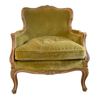 1960s French Bergere Style Armchair For Sale