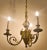 Empire Three-Arm Brass Chandelier with Trestles For Sale - Image 3 of 10