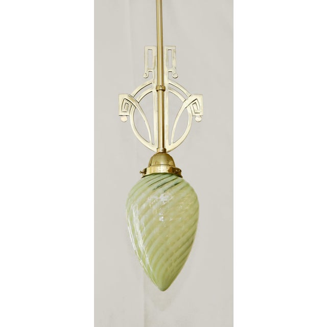 Art Nouveau Lamp in Brass and Glass, 1890s For Sale - Image 4 of 6