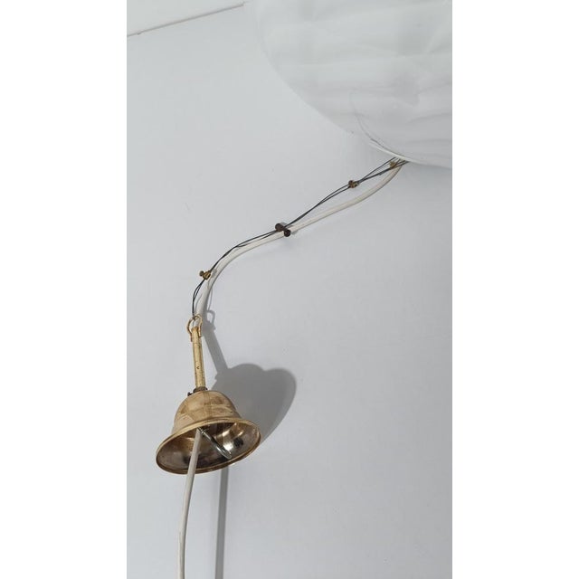 Large Vintage Pendant Light in Swirl Opaline Murano Glass, Italy, 1970s For Sale - Image 14 of 17