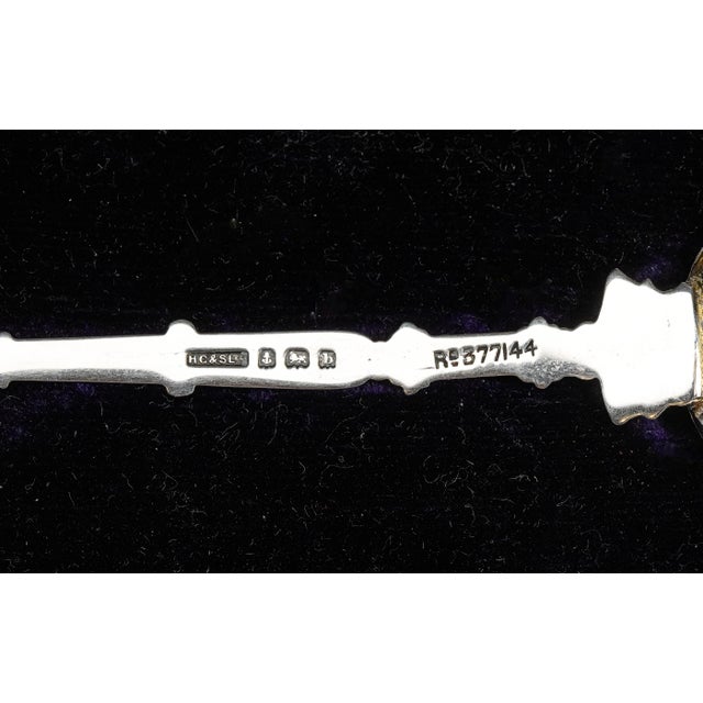 Silver Wonderful Coronation 1902 King Edward VII Antique Sterling Silver Spoon and Leather Case British Royalty For Sale - Image 8 of 11
