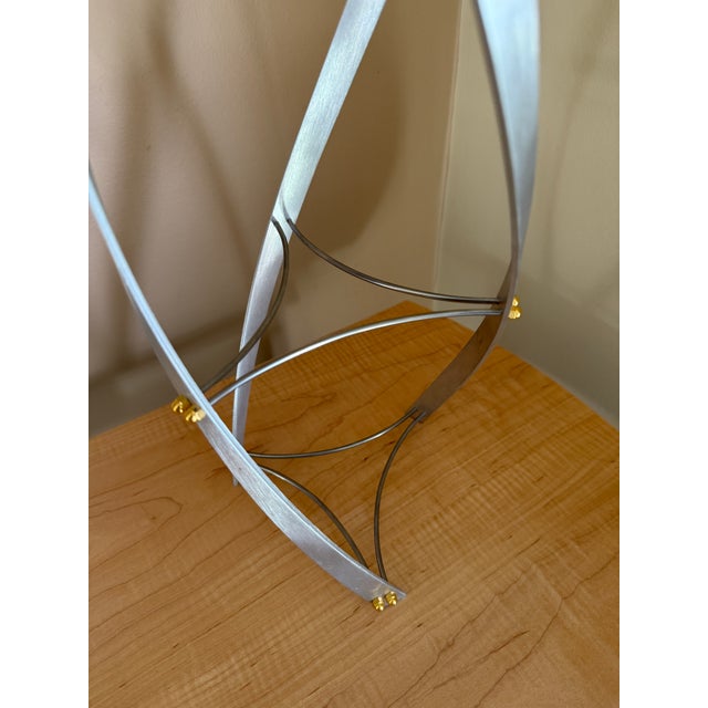 Metal Signed 1999 Bruce R. MacDonald Triple Helix Sculpture For Sale - Image 7 of 9