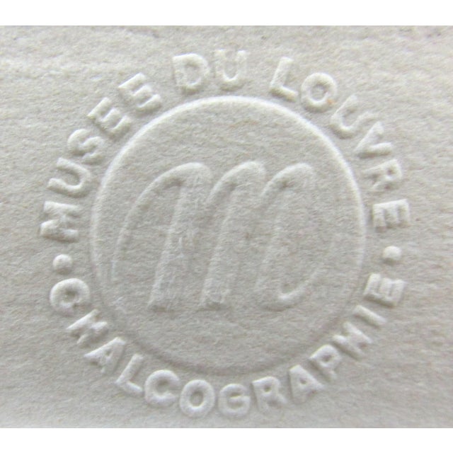 1950s Framed Musee Du Louvre Chalcographie Jacques Vauquer Vase of Flowers Etching For Sale In Miami - Image 6 of 7