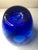 Vintage Large Blue Blown Glass Vase For Sale - Image 4 of 4
