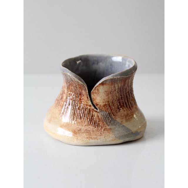 Late 20th Century Vintage Studio Pottery Yarn Bowl For Sale - Image 5 of 8