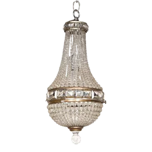 Empire Czechoslovakia Crystal Beaded Dome Chandelier C1950