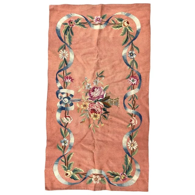 Small Antique Aubusson Flat Rug Tapestry For Sale - Image 10 of 10