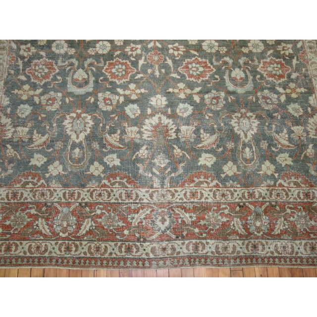 1920s Charcoal Sage Tabriz Rug, 8' X 11'6'' For Sale - Image 9 of 10