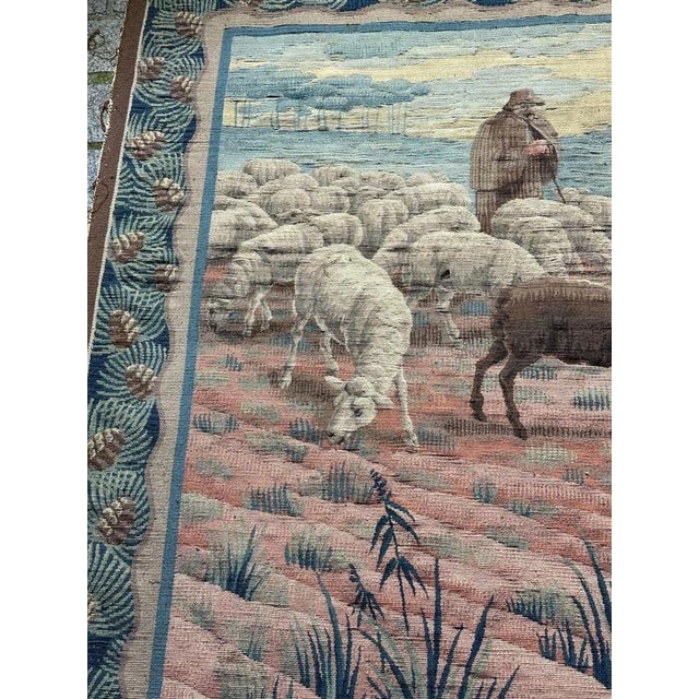 Vintage Handwoven Aubusson Tapestry, 1920s For Sale - Image 4 of 18