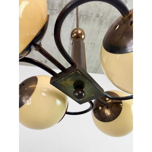 Czechoslovak Art Deco Rondocubist Geometric Chandelier, 1930s For Sale - Image 10 of 14